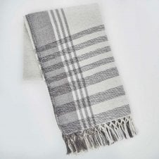 LAS SALINAS Black Throw 110x200 Made from Recycled Plastic Bottles