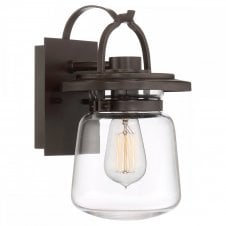 LASALLE Small Wall Lantern in Bronze with Clear Glass Shade