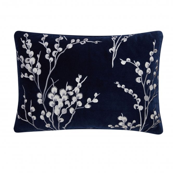 PUSSY WILLOW Midnight Embroidered Cushion