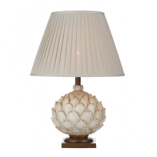 Layer Artichoke Cream Table Lamp with Pleated Shade - Large
