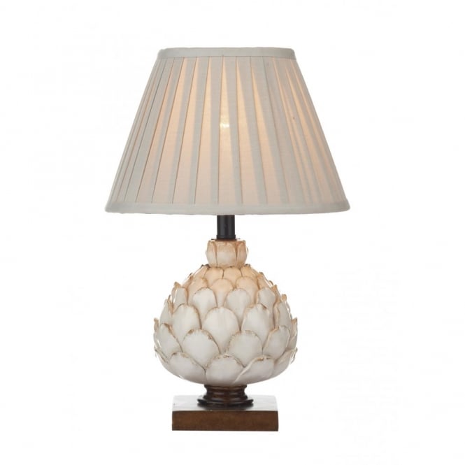 Layer Artichoke Cream Table Lamp with Pleated Shade - Small