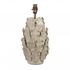 Layered Leaf Ceramic Table Lamp in Ivory (Base Only)