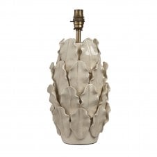 ivory layered leaf ceramic table lamp