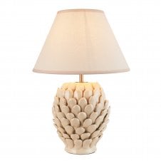 ivory ceramic table lamp with white lampshade