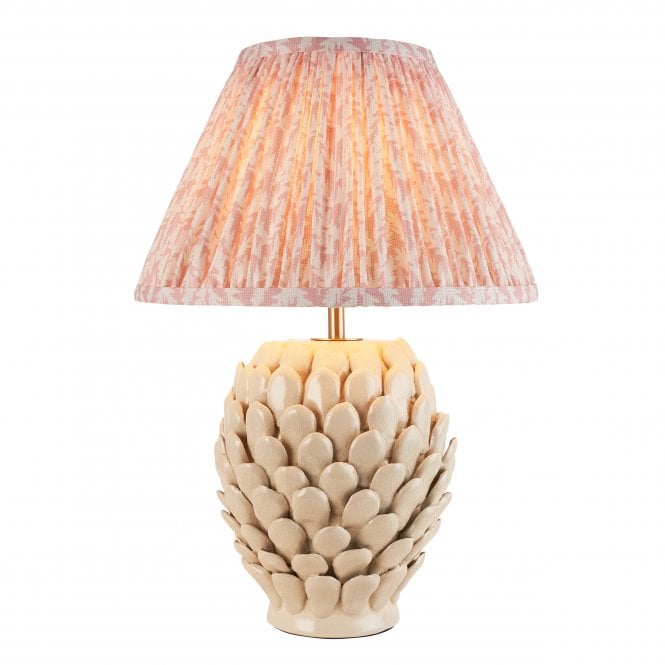 Layered Leaf Ceramic Table Lamp with Leaf Shade in Peach