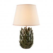 layered leaf ceramic table lamp with white lampshade