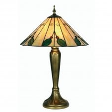 LEAF Tiffany Table Lamp in Antique Brass