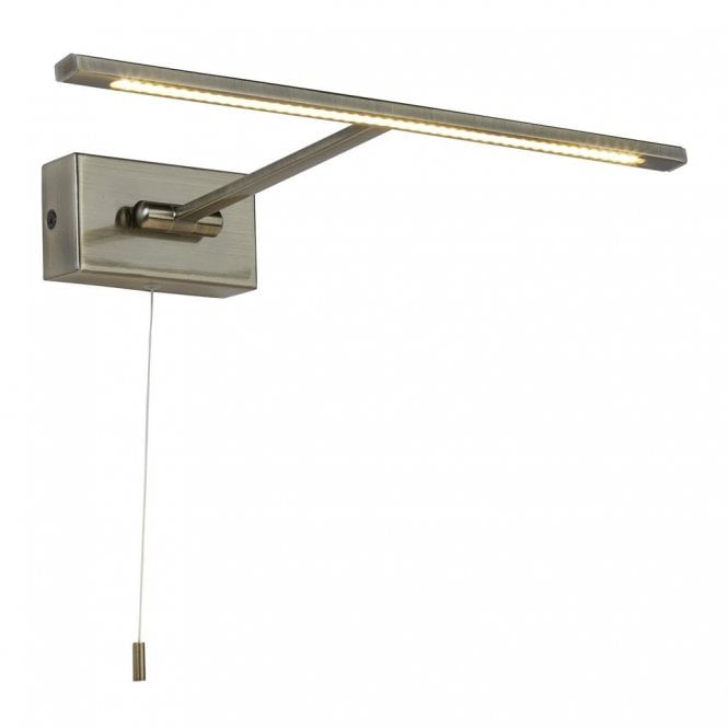 LED antique brass picture light with pull cord