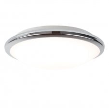 modern LED bathroom ceiling light in chrome and white