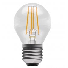 clear filament round LED bulb