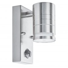 LED Outdoor & Porch (Gu10 Led) - Single Pir Wall Bracket Stainless Steel Frosted Glass