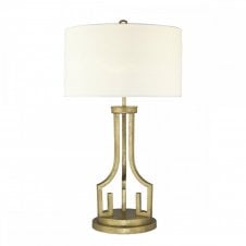 LEMURIA decorative distressed gold table lamp with shade