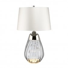 Smoked Twisted Glass Dual-Lit Table Lamp