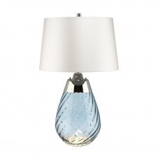 Blue Twisted Glass Dual-Lit Table Lamp