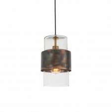 LENKER Bronze Patina Ceiling Pendant with Glass