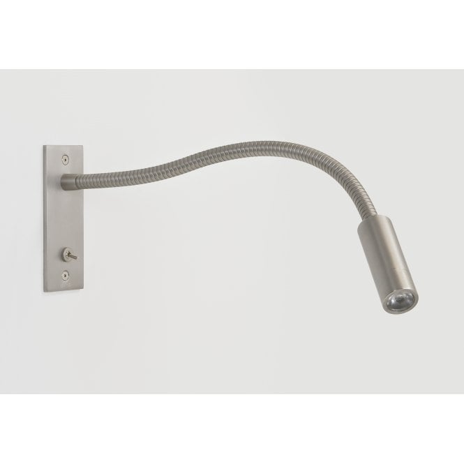 LEO flexible LED wall arm reading light in matte nickel finish with 3 year electrical warranty
