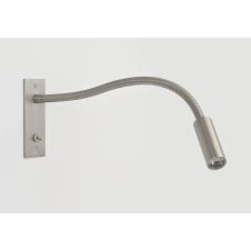 LEO flexible LED wall arm reading light in matte nickel finish with 3 year electrical warranty