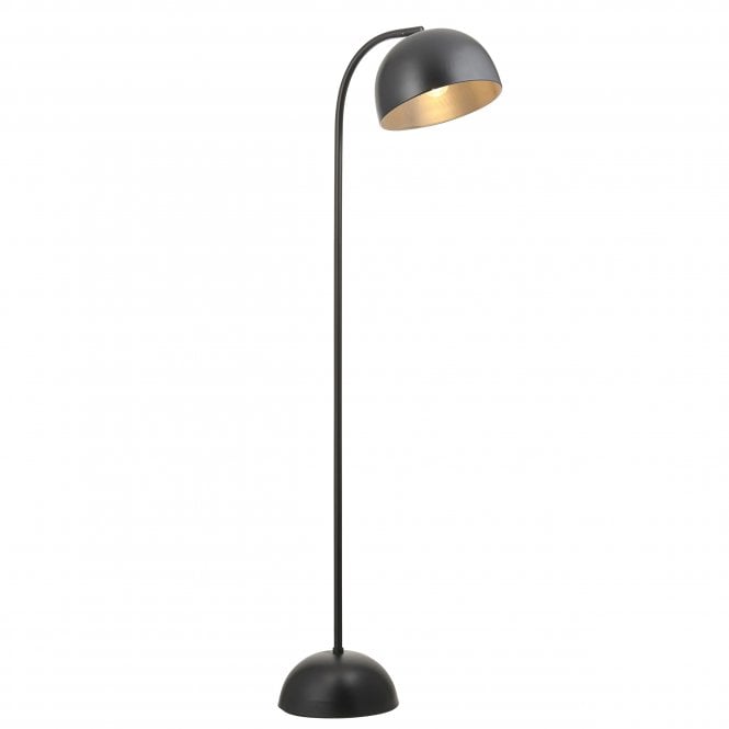 LEVI Floor Floor Lamp in Matt Black with Grey Inner Shade