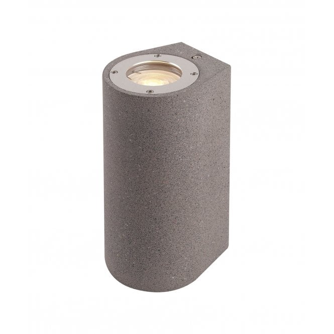 LEVI Rounded Cylinder Outdoor Wall Light in Grey Concrete