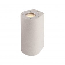 LEVI Rounded Cylinder Outdoor Wall Light in White Concrete