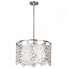 LEXI polished nickel and crystal shade drum ceiling pendant