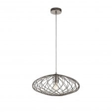 LEXI polished nickel wire frame ceiling pendant light (elliptical)