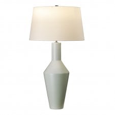 LEYTON ceramic vase table lamp in sage green finish with shade