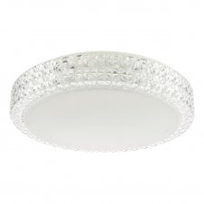 clear faceted plastic flush LED ceiling light with diffuser