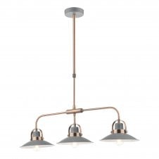 3 Light Ceiling Pendant Bar Graphite Copper