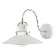 LIDEN modern industrial glossy white and chrome wall light