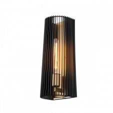 LINARA Wall Light in Brass with Matte Black Slatted Shade