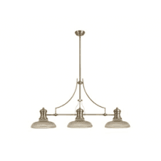 LINCOLN 3 Light Pendant with 30cm Round Shade