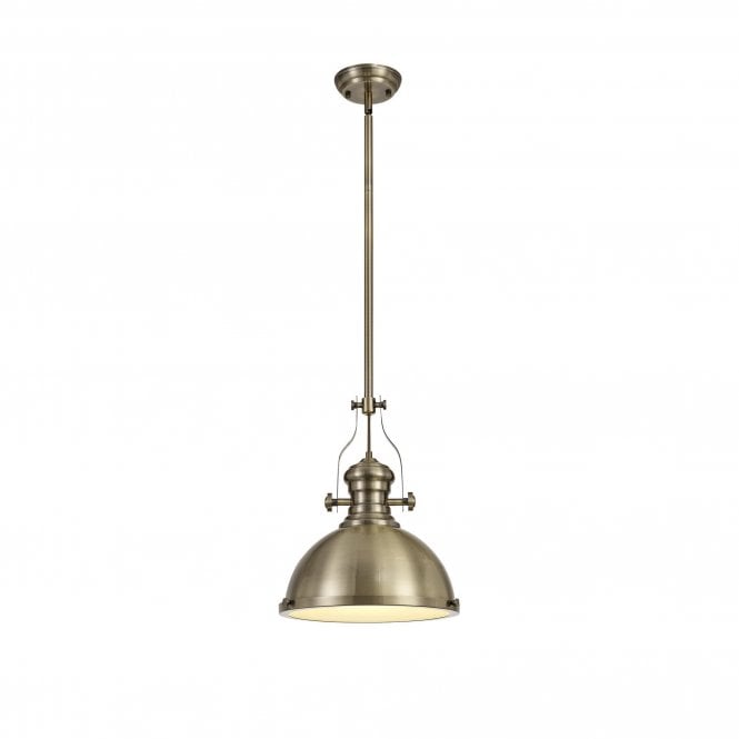 LINCOLN industrial antique brass single ceiling pendant light