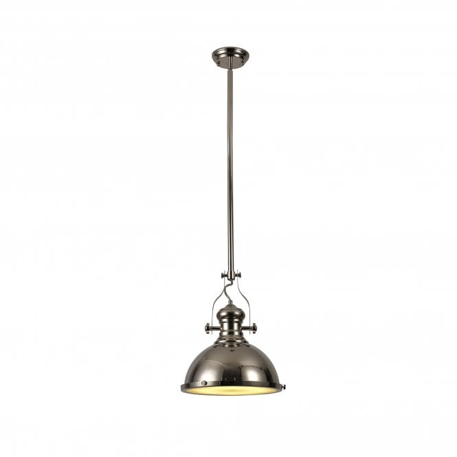 LINCOLN industrial polished nickel single ceiling pendant light