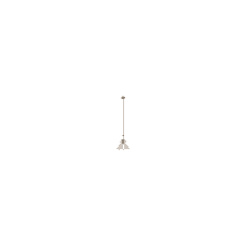 LINCOLN Pendant 1 Light With 38cm Patterned Round Shade Antique Brass