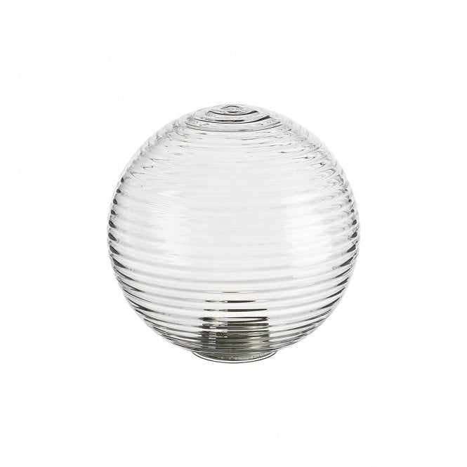 LINE14 IP44 15cm Round Ribbed Clear Glass Shade