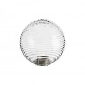 LINE14 IP44 15cm Round Ribbed Clear Glass Shade