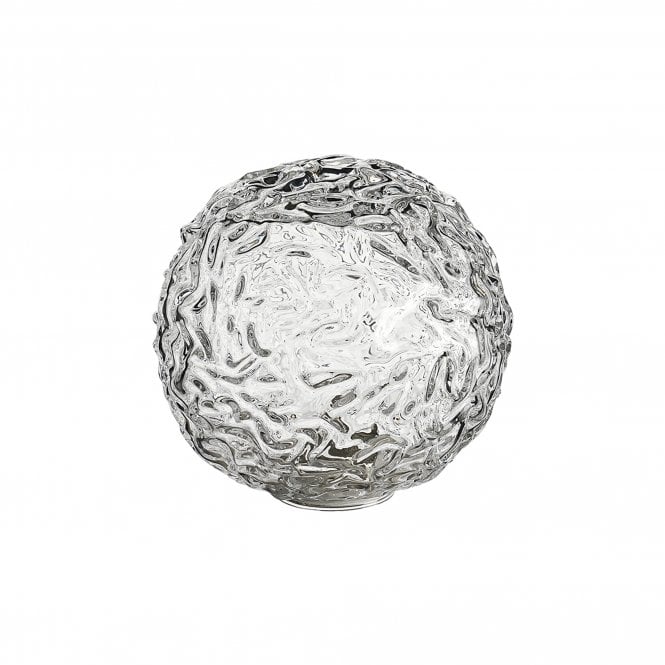 LINE14 IP44 15cm Round Textured Crumple Clear Glass Shade