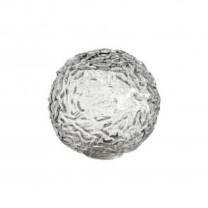 LINE14 IP44 15cm Round Textured Crumple Clear Glass Shade