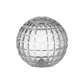 LING9 120mm Cross Pattern Round Glass Shade, Clear