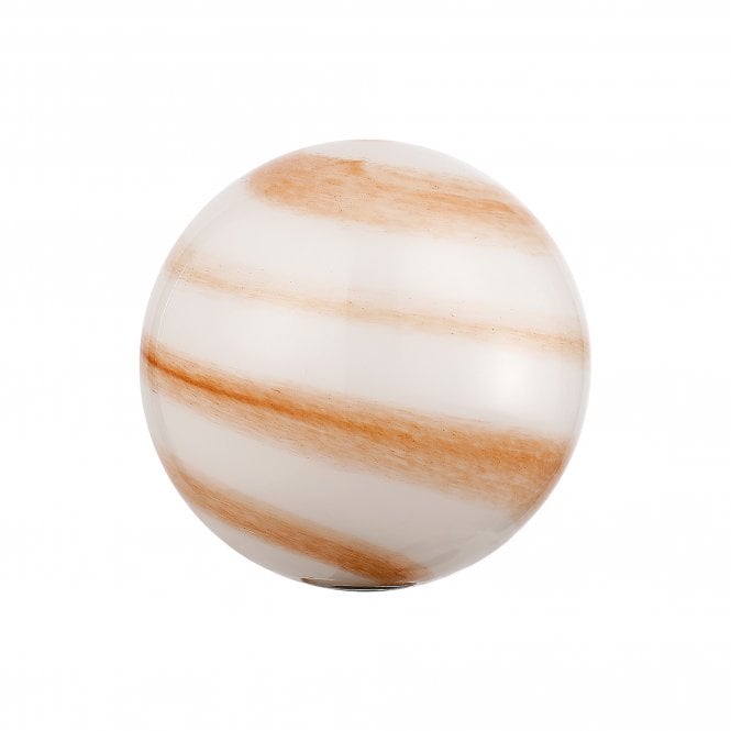 LING9 Ribbed Round Amber Glass Shade