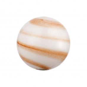 LING9 Ribbed Round Amber Glass Shade