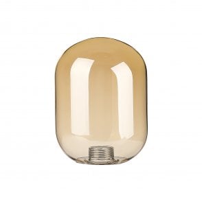 LING9 Smooth Amber Plated Tubular Glass Shade