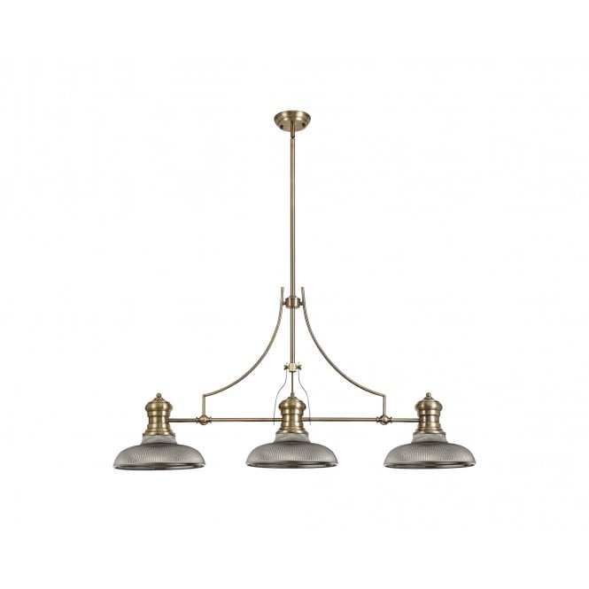  LINCOLN 3 Light Fixed Pendant 30cm Round Shade