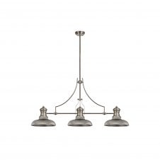 Linspiration Lighting LINCOLN 3 Light Polished Nickel Pendant With 30cm Smoked Glass Round Shade