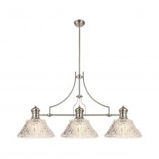 Linspiration Lighting LINCOLN Pendant 3 Light With 38cm Patterned Round Shade