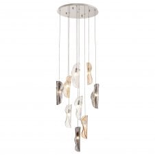 Linspiration Lighting MONOSWATHE Pendant 3m | 9 x G9 | Polished Chrome and Clear & Amber & Smoked Glass