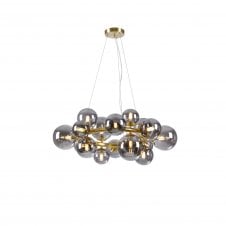 Linspiration Lighting RYLEE Circular Pendant | 16 x G9 | Satin Gold | Smoke Plated Glass