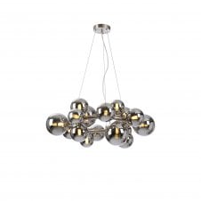 Linspiration Lighting RYLEE Circular Pendant | 16 x G9 | Satin Nickel | Chrome Plated Glass