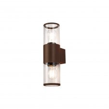 Linspiration Lighting TUBULATE Wall Lamp 2 x E27 | IP54 | Matt Brown and Clear | 2yrs Warranty